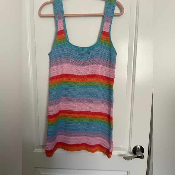 Show Me Your Mumu Day Trip Rainbow Crotchet Dress Coverup size small NWT - Picture 14 of 14